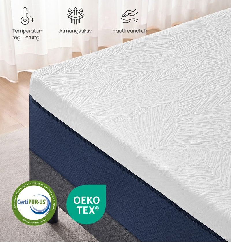 Στρώμα Αφρού μνήμης με Gel με Εργονομική Στήριξη 7 Ζωνών 20 εκ Πάχος 90x200 και 140x200 εκ με Αφαιρούμενο και Πλενόμενο Κάλυμμα RM-Z122QZ01