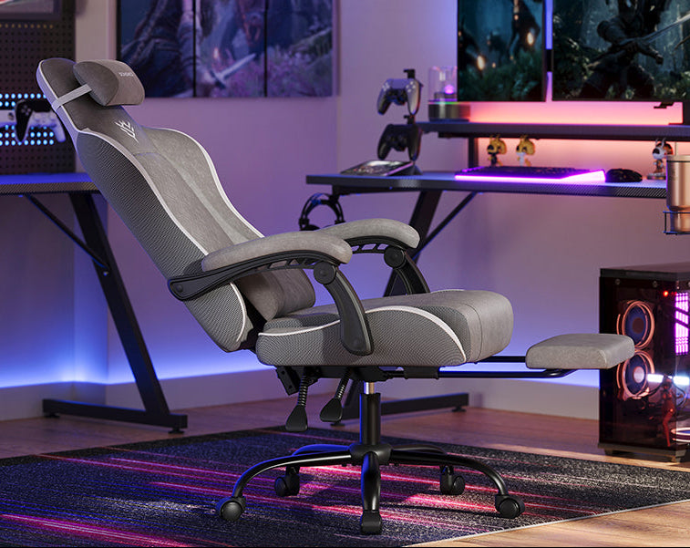 Καρέκλες Γραφείου Καρέκλα Υπολογιστή Gaming με Προσκέφαλο και Υποπόδιο Γκρί  OB-G079G01