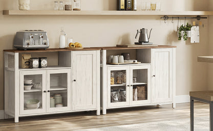 Μπουφές Κονσόλα Εισόδου Ντουλάπι Κουζίνας Έπιπλο Τηλεόρασης 110 x 33 x 75 εκ Παλαιωμένο Λευκό LS-C096WJ02