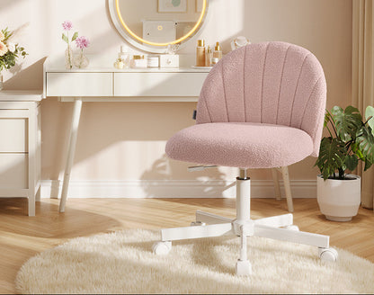 Καρέκλα Γραφείου Ροζ Μπουκλέ