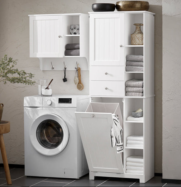 Ψηλό Ντουλάπι Μπάνιου με καλάθι για άπλυτα