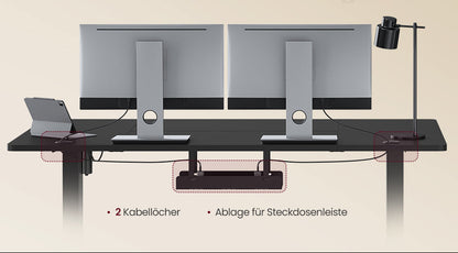 Γραφείο Ρυθμιζόμενου Ύψους Ηλεκτρικό 140x80 εκ ΝΕΟ ΦΑΡΔΥΤΕΡΟ με Θύρα USB και Ράφι για πολύπριζο LSD-B35144BZ02
