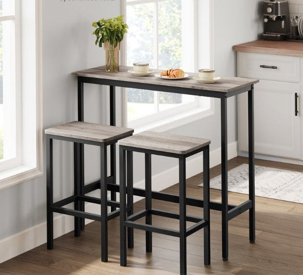 Kitchen Bar Table With 2 Stools Set Dining Room Living Room LB-T218B01