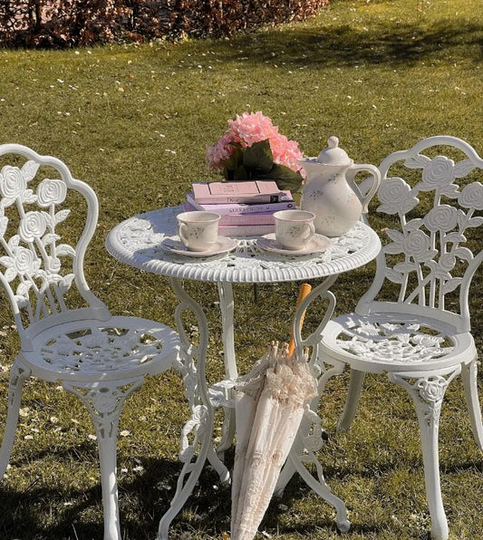 Gartenmöbel Set Cafe Bistro Aluminium Tisch und Stühle 142165