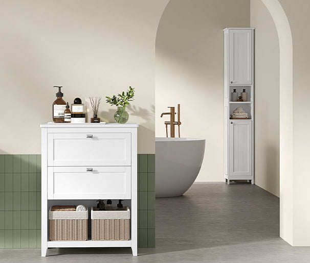 Ντουλάπι Συρταριέρα με Καλάθια Αποθήκευσης Για Μπάνιο Κρεβατοκάμαρα 30 x 60 x 80 εκ B34-BBC545W02