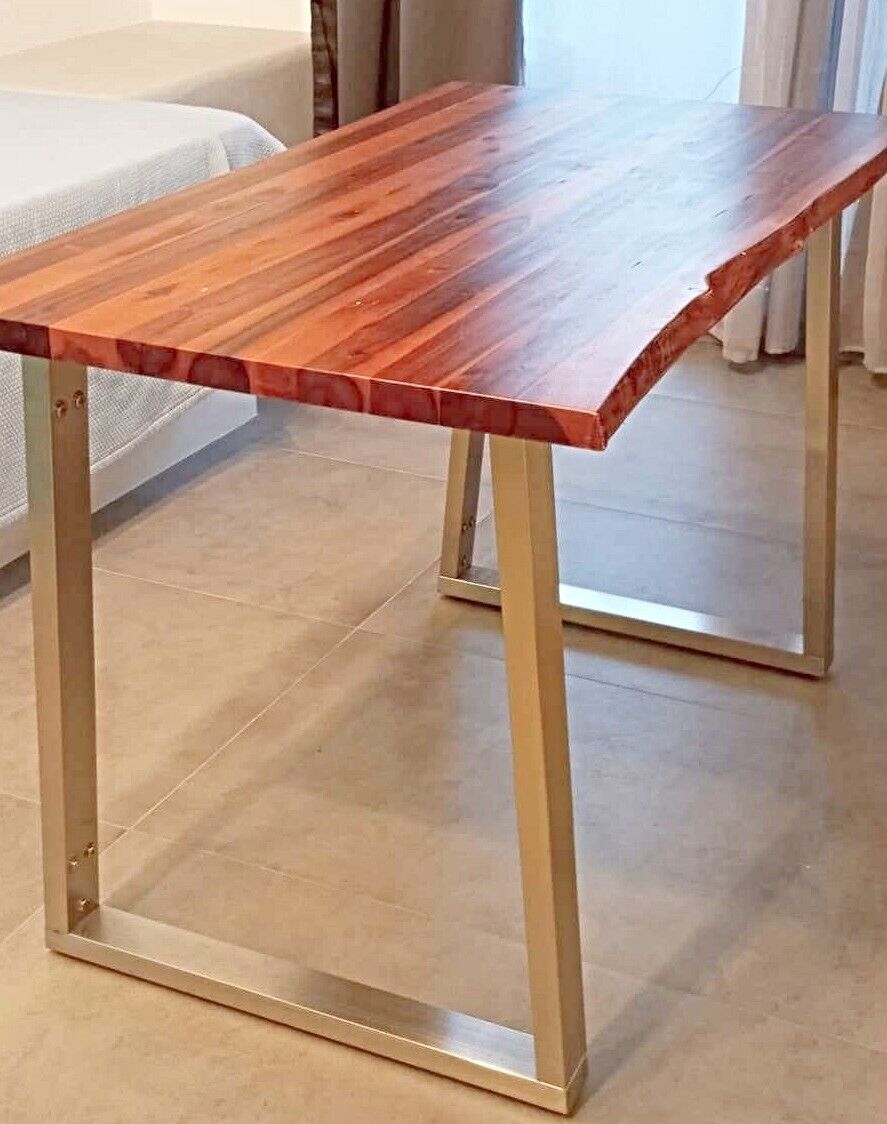 Esstisch für die Küche, 120–160 cm, Massivholz, rustikal, natürliche Baumform, 1283893 