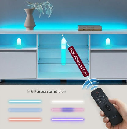 TV-Schrank TV-Ständer mit LED-Beleuchtung 6 Farben und Helligkeitsanpassung LT-V331T10 