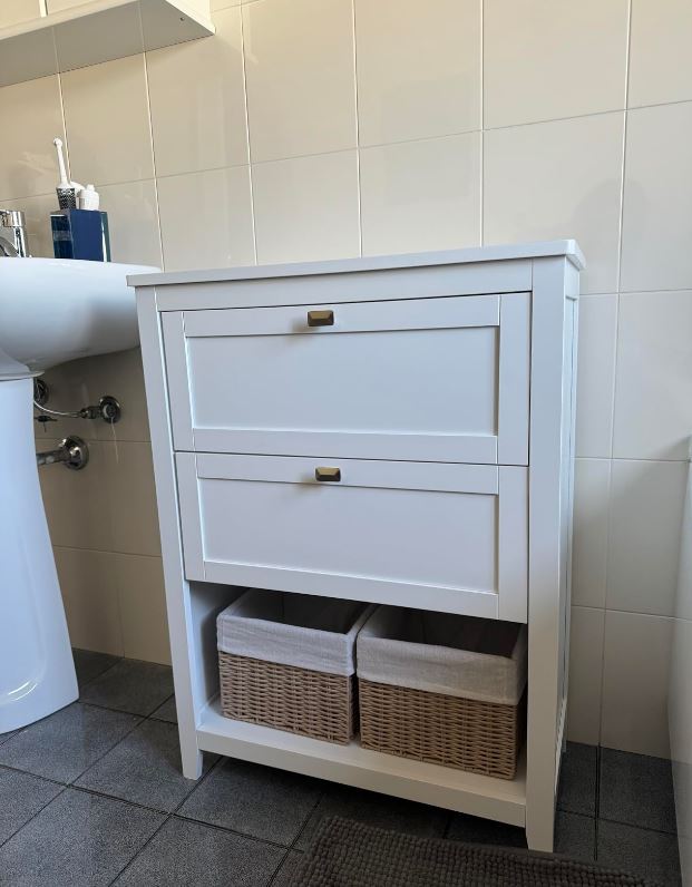 Ντουλάπι Συρταριέρα με Καλάθια Αποθήκευσης Για Μπάνιο Κρεβατοκάμαρα 30 x 60 x 80 εκ B34-BBC545W02