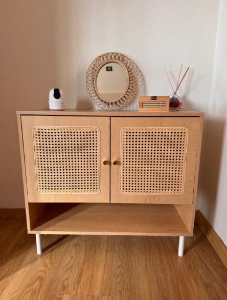 Κονσόλα Εισόδου Μπουφές Ντουλάπι Αποθήκευσης Boho Δρυς Λευκό  LB-C049N01