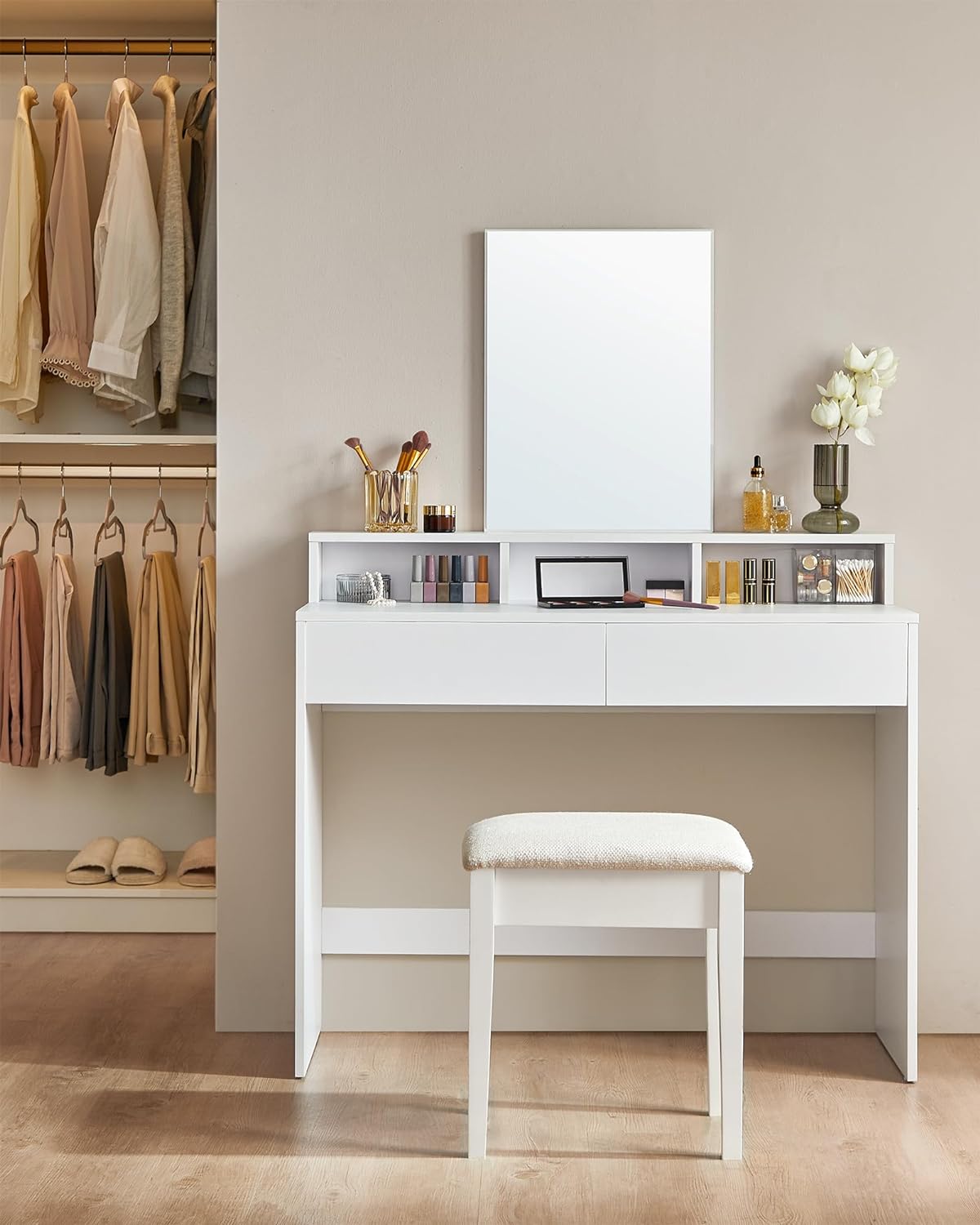Dressing Table Makeup Toilet Bedroom Mirror White RD-T163W01