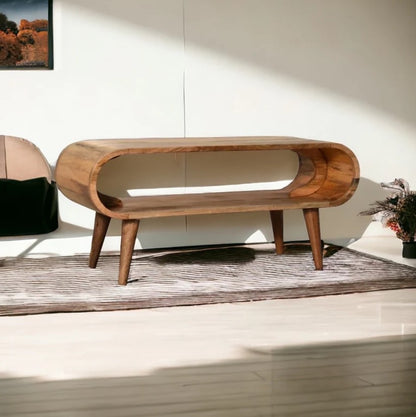 Coffee Table Modern Solid Wood Scandinavian Rounded ARTS IN3619