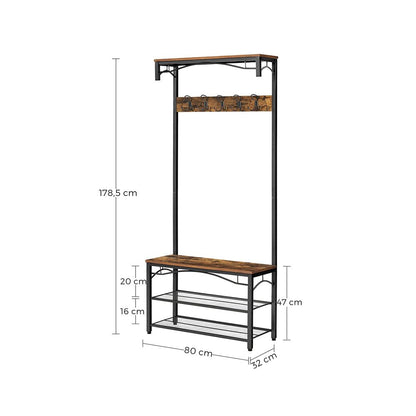 Kalogeros Entryway Furniture Hallway Storage Hanger for Clothes with Shoe Bench HS-R45BX