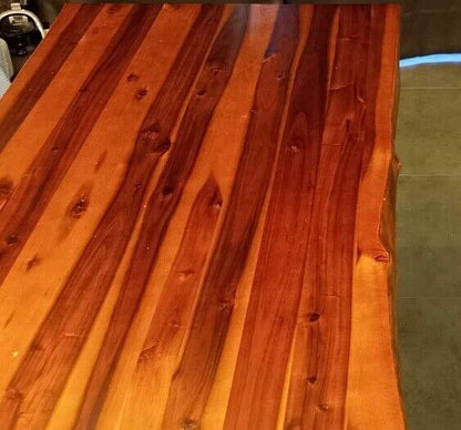 Esstisch für die Küche, 120–160 cm, Massivholz, rustikal, natürliche Baumform, 1283893 