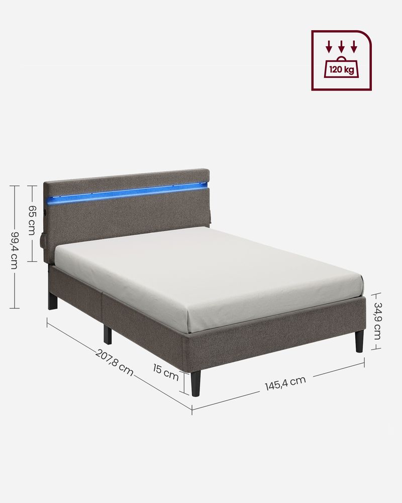 Διπλό Κρεβάτι Με LED