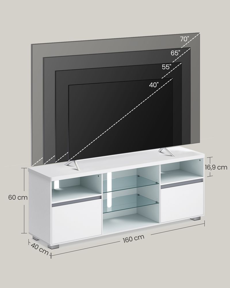 TV Cabinet TV Stand with LED Lighting 6 Colors and Brightness Adjustment LT-V331T10 