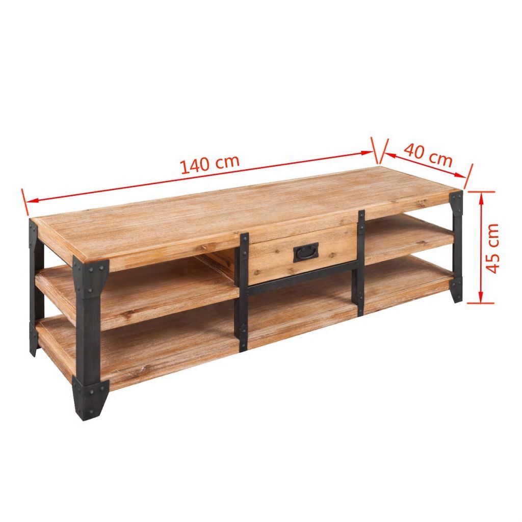 TV Stand TV Stand Solid Wood Furniture Low Sideboard 140cm Length 1243913