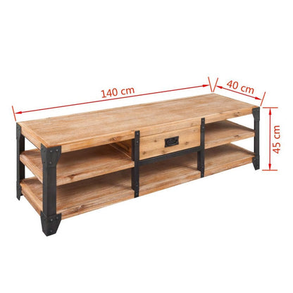 TV Stand TV Stand Solid Wood Furniture Low Sideboard 140cm Length 1243913