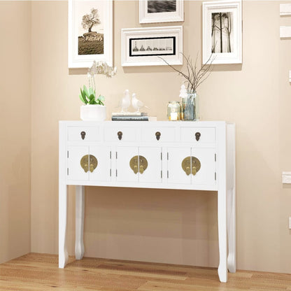 Console Table Furniture Sideboard White with Drawers Utility Cabinet 1242647 