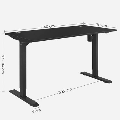 Höhenverstellbarer Schreibtisch, elektrisch, 73–114 cm, Schwarz und Weiß, LS-D012B02