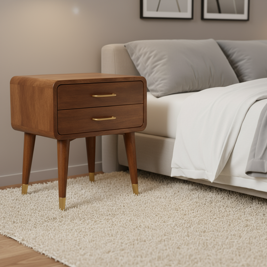Κομοδίνο Κρεβατοκάμαρας Βοηθητικό Τραπεζάκι Μασίφ Ξύλο IN4055