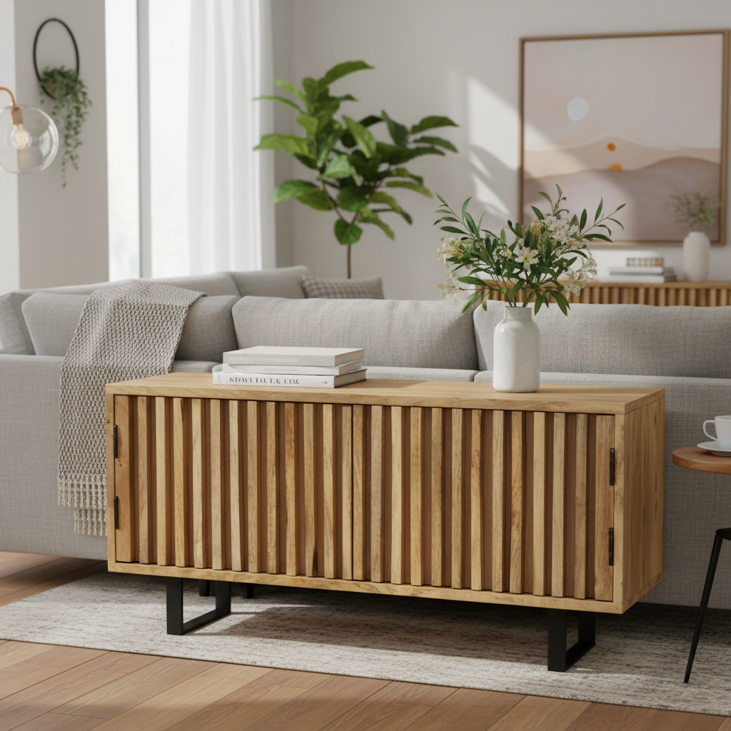 Έπιπλο Τηλεόρασης Μασίφ Ξύλο με 2 Πόρτες Χαμηλός Μπουφές 90 x 30 x 40 εκ. 1247896