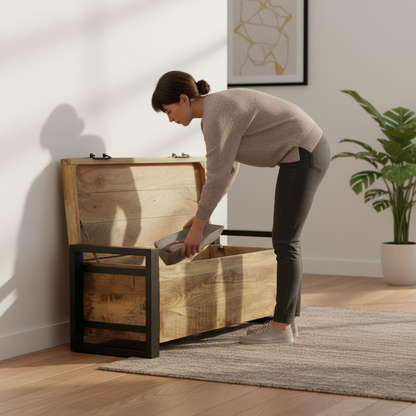 Παγκάκι Εισόδου Μπαούλο Κρεβατοκάμαρας Αποθήκευσης Μασίφ Ξύλο 80 x 30 x 30 εκ 14015973