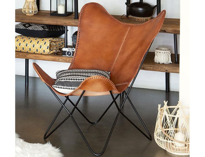 Lounge Armchair Classic Genuine Leather Butterfly Lounge Chair 1243728
