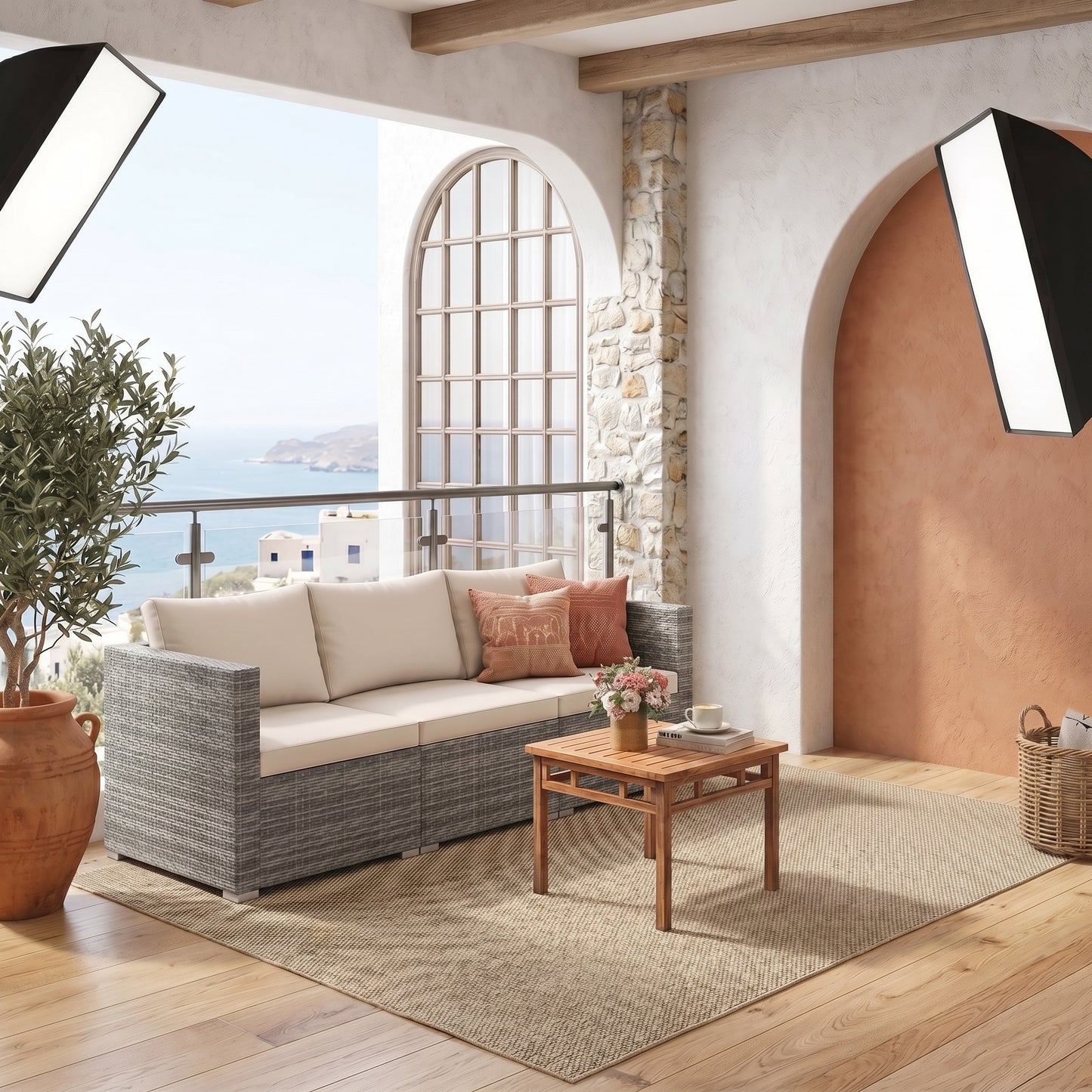 Σετ Καναπέ Κήπου Πολυμορφικός με PE Rattan & Μαξιλάρια – Ανθεκτικό για Εξωτερική Χρήση B0-GQ37YR5K