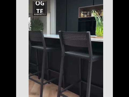 Kitchen Counter Stool Chairs Set 2pcs 72.5cm Seat Height Living Room Dining Room Brown-Black LB-C070B01