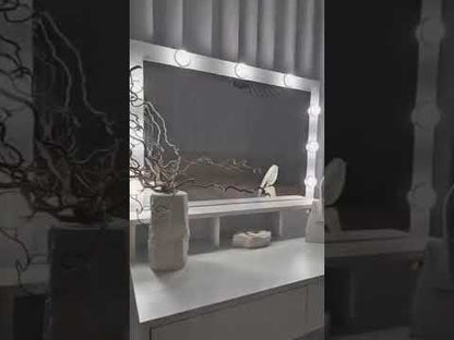 Schminktisch, Schminktisch, Schlafzimmer, Toilettenspiegel, weiß, mit LED-Beleuchtung, einstellbare Helligkeit, RD-T120T10