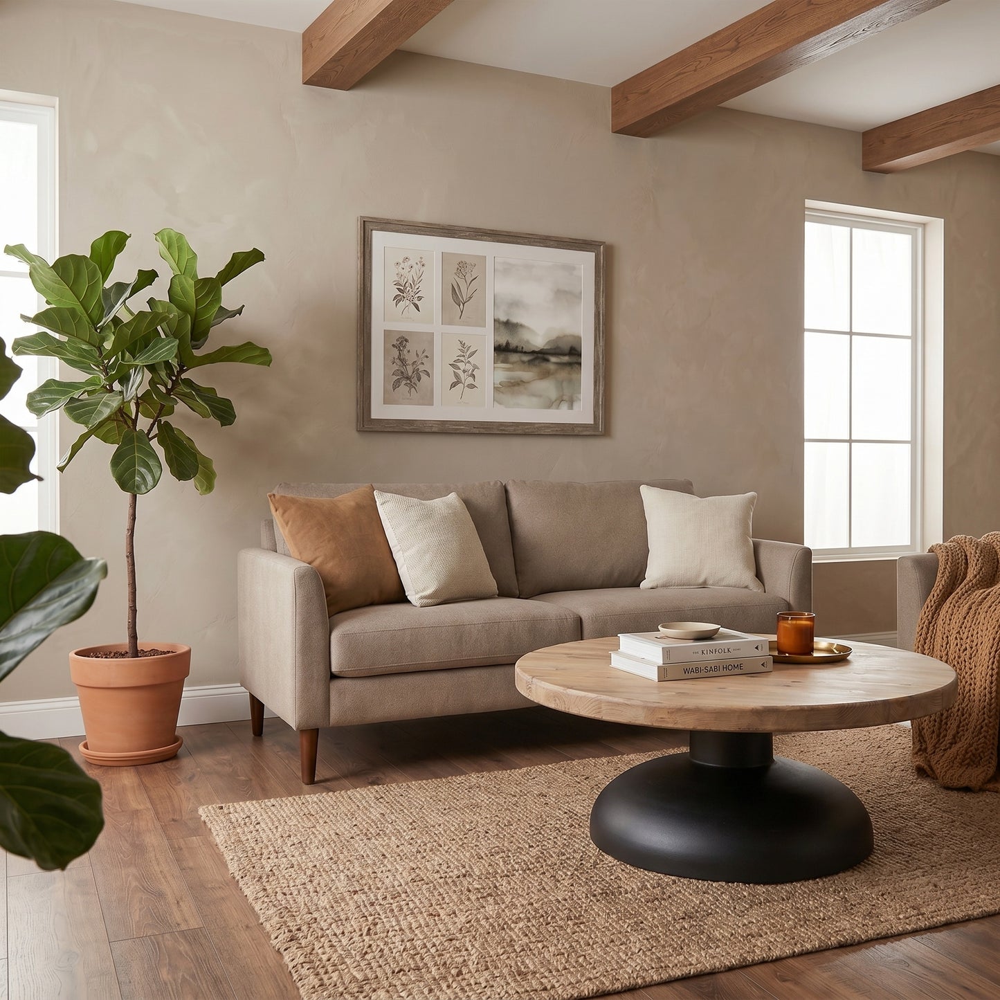 Τραπεζάκι Σαλονιού Στρόγγυλο Μασίφ Ξύλο 90 εκ Διάμετρο OG-FE002