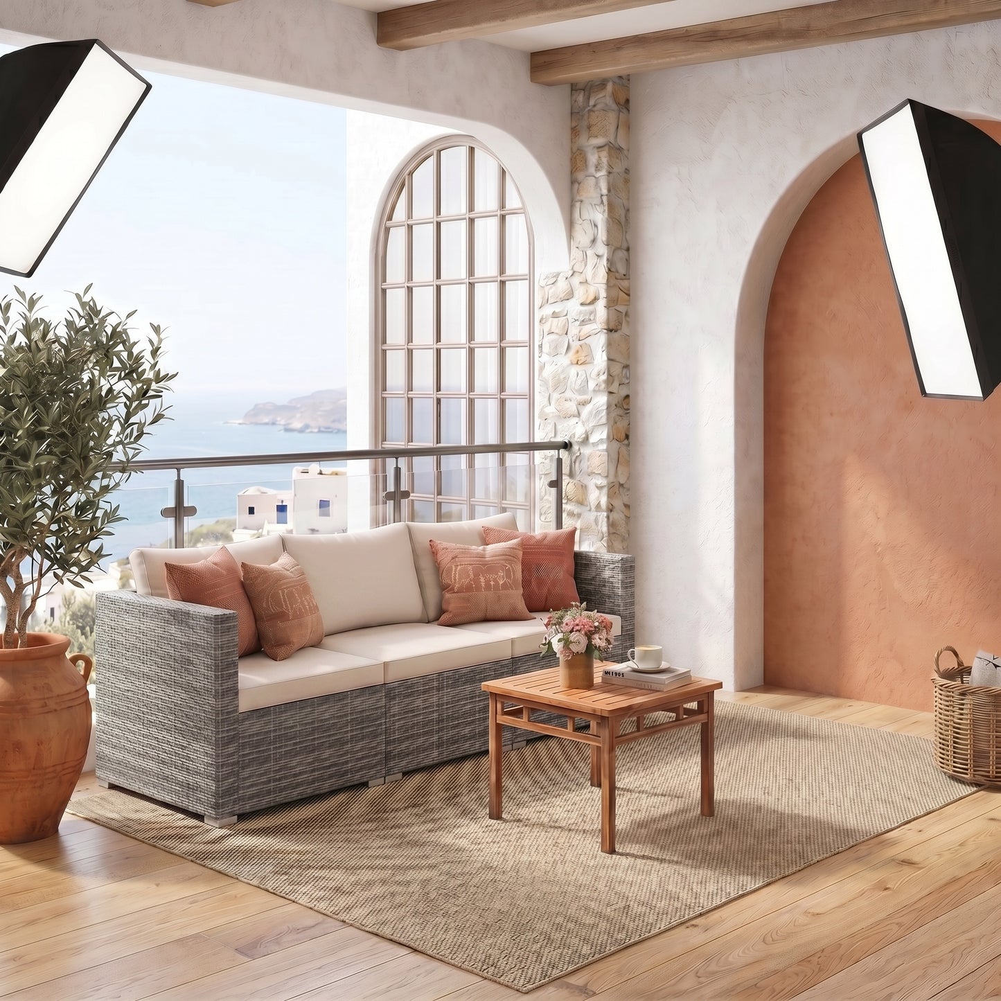 Σετ Καναπέ Κήπου Πολυμορφικός με PE Rattan & Μαξιλάρια – Ανθεκτικό για Εξωτερική Χρήση B0-GQ37YR5K