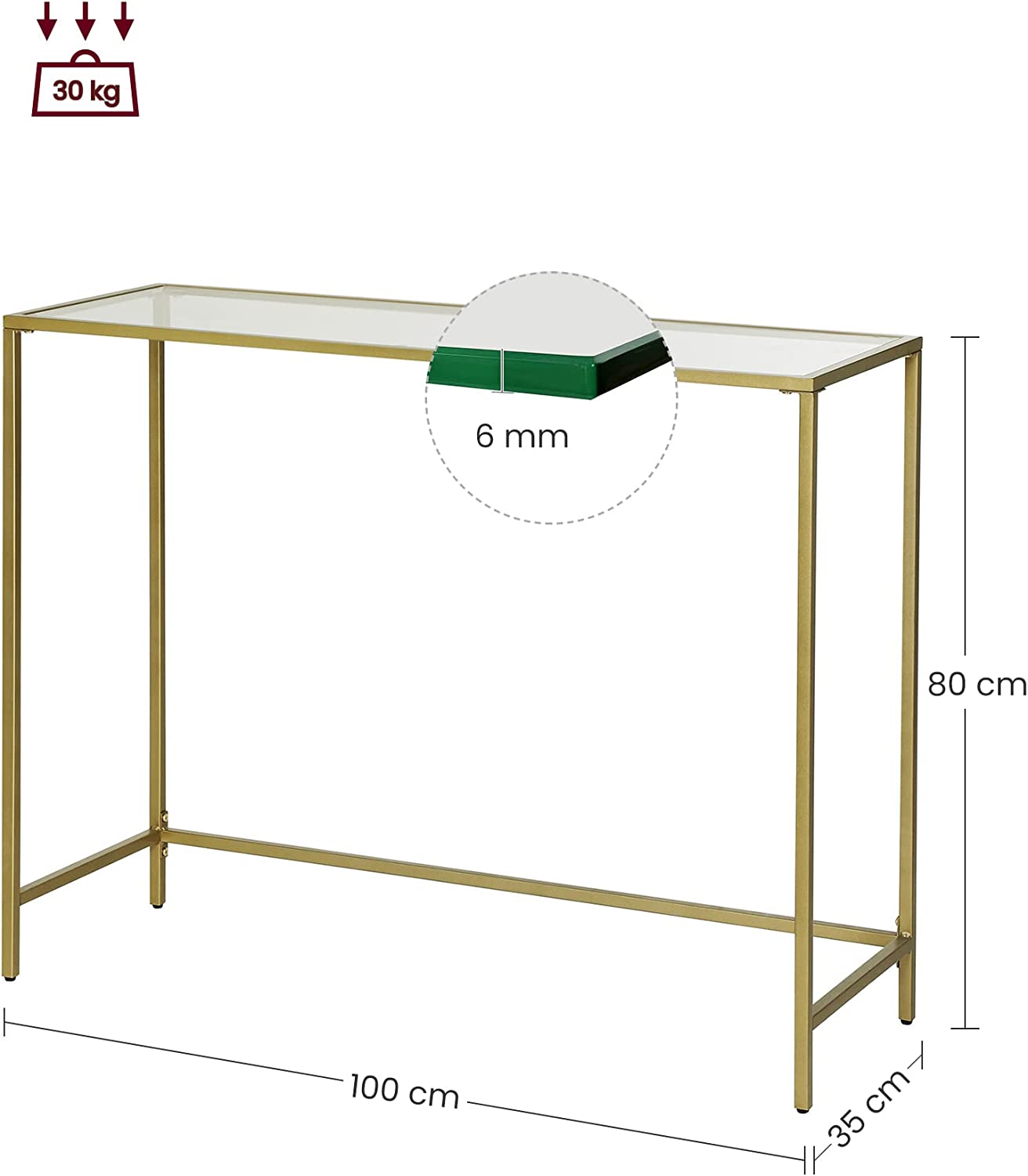 Modern Gold Table Living Room Console Table Entrance Table Sofa Gold LG-T26G