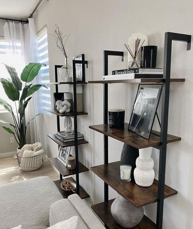Wall-Mounted Bookcase Wall Shelf Shelves Living Room Office Bedroom Vintage Brown LL-S102B01