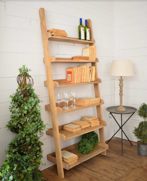 Rustic Bookcase Wall Shelf Solid Wood Ladder Type Display Plants Books Decorative 47.2586