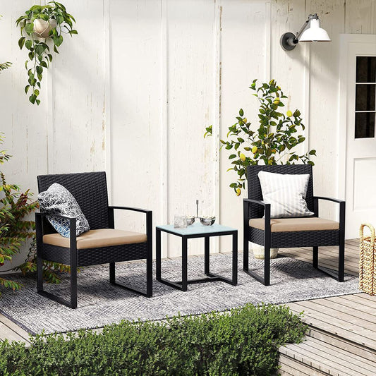 Living Room Veranda Garden Furniture Balcony Chairs Set 3 pcs GG-F010M05