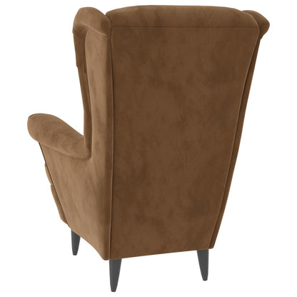 Berzera Velvet Armchair Brown Lounge Chair 1324067