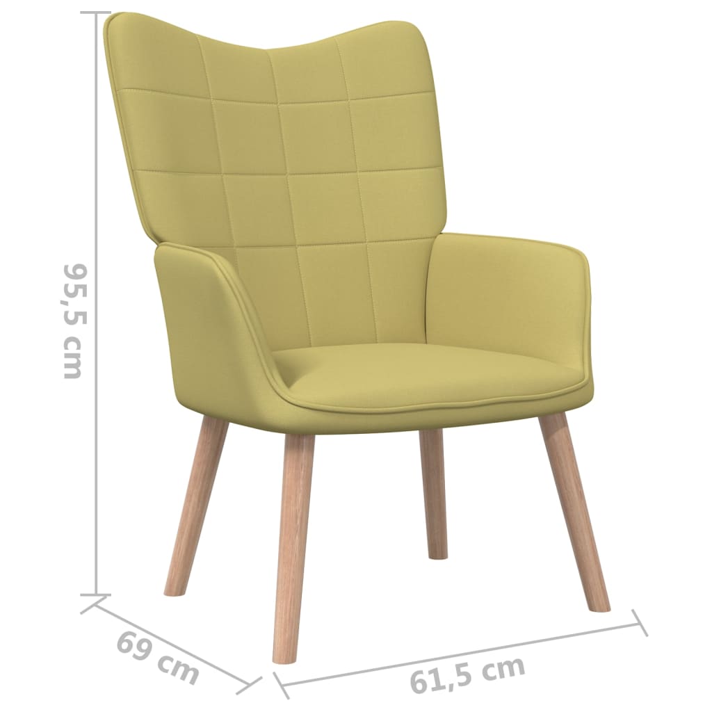 Armchair Chair with Stool Modern Berzera Green 1327937