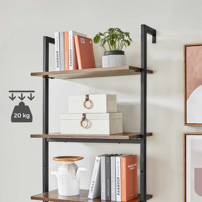 Wall-Mounted Bookcase Wall Shelf Shelves Living Room Office Bedroom Vintage Brown LL-S102B01